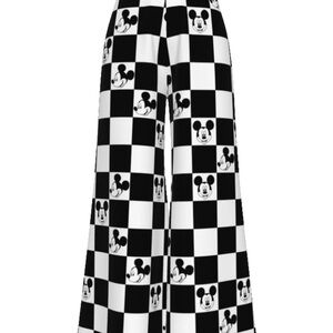 WILD RICH KIDS Black and White Checkered Mickey Mouse Pants